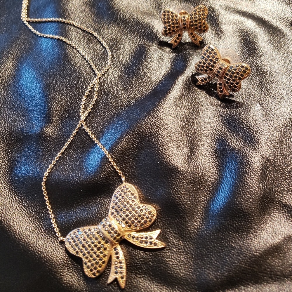 Sabrina Bow necklace and earrings